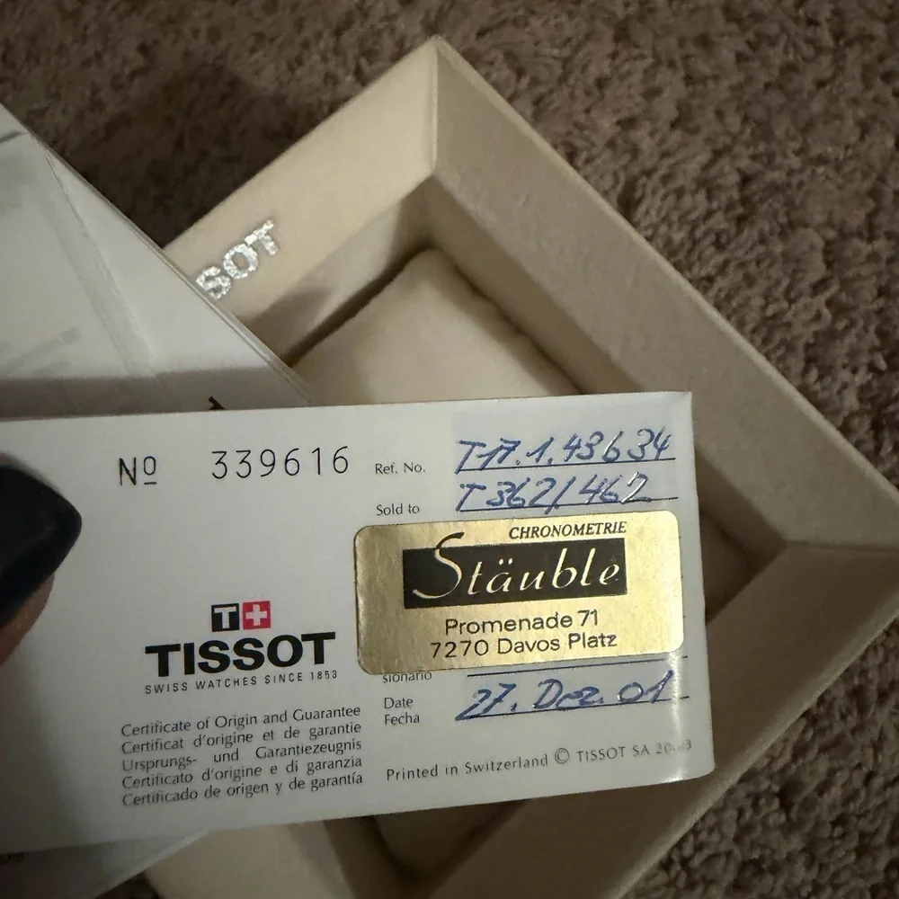 Tissot Silver Watch with White Dial and Dark Blue Subdials - Picture 5 of 8